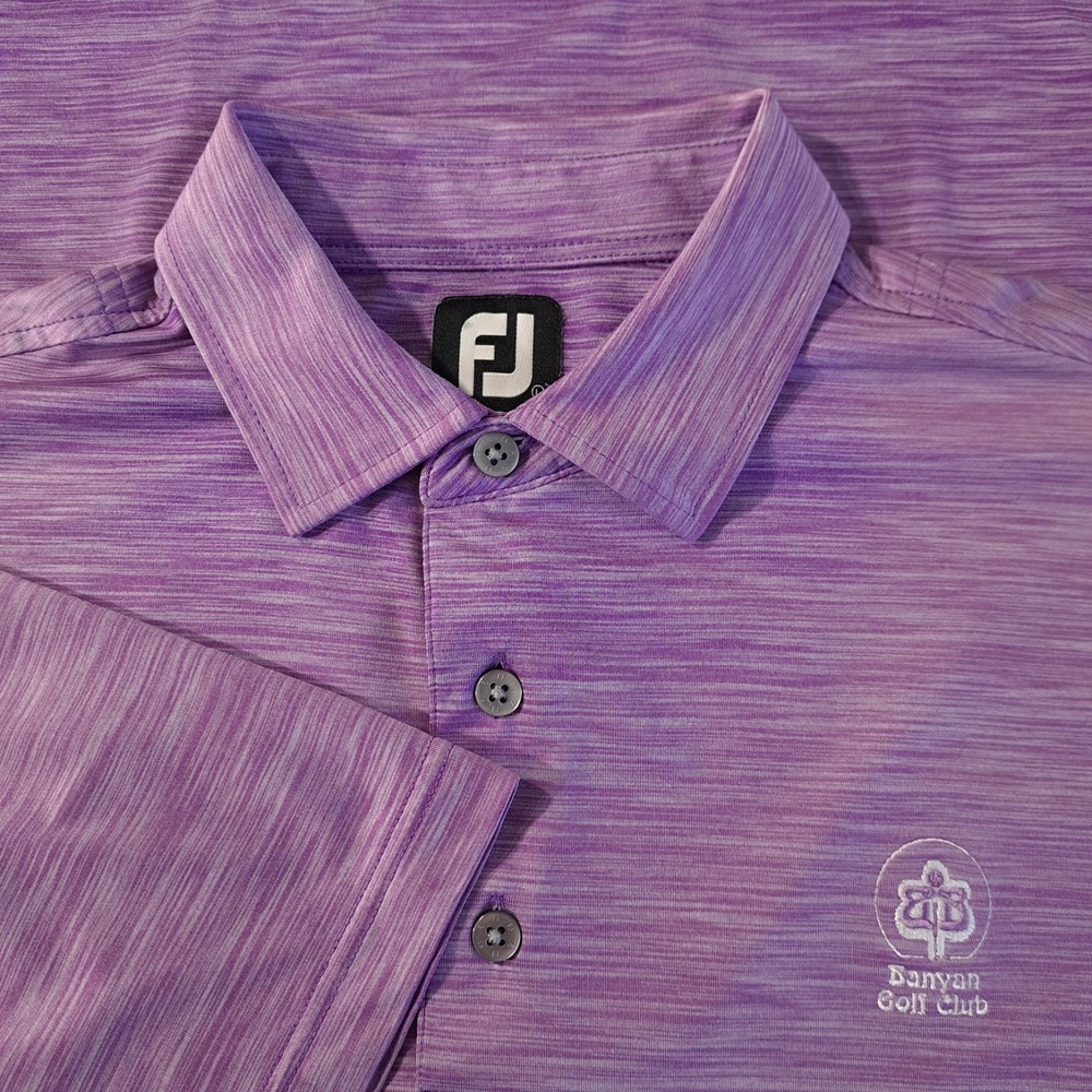 FootJoy Men's Polo Collared Shirt Size L Purple Short Sleeve Golf Casual Summer